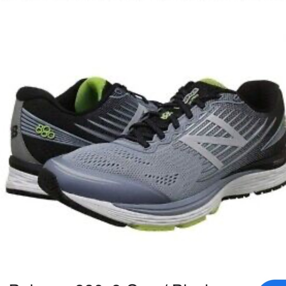 New Balance Men's Gray/Black Running Shoes Men's New Balance Neon yellow accents